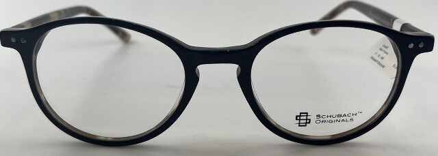 SCHUBACH ORIGINALS ARNOLD GLASSES BLACK/TORT FRAMES 47-18-140 UNISEX EYEGLASSES