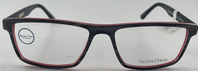 CHLOGAN EYEWEAR CH9008 GLASSES STONE/RED FRAMES 54-16-140 UNISEX EYEGLASSES