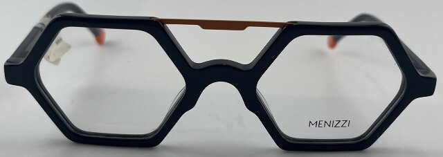 MENIZZI MK501 GLASSES 01 BLACK BURNT ORANGE FRAMES 46-18-130 UNISEX EYEGLASSES