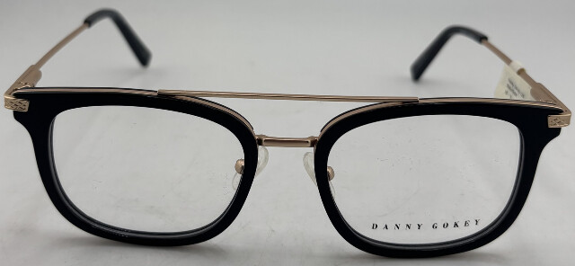 DANNY GOKEY DG126 50-19-140 BLACK/GOLD MENS EYEGLASS FRAMES