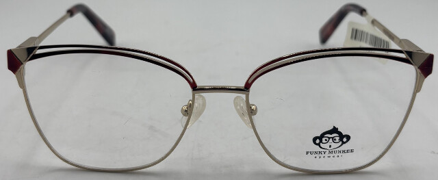 FUNKY MUNKEE BOM1147 56-17-135 C3 RED/GOLD WOMENS EYEGLASS FRAMES