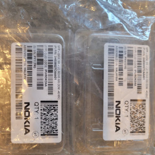 LOT OF 2 - NOKIA 3HE00027AAA01 GIGE SX-LC SFP TRANSCEIVER