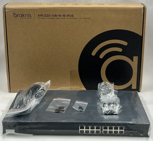 ARAKNIS NETWORKS AN-220-SW-R-16-POE SWITCH 220 SERIES L2 MANAGED GIGABIT SWITCH