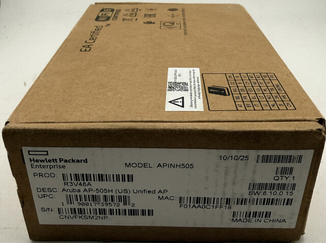HPE ARUBA NETWORKING APINH505 AP-505H R3V48A WIFI 6 UNIFIED ACCESS POINT