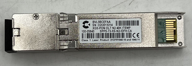 CALIX 100-05643 BVL3BCEFAA XGS-PON OLT N2 40K ITEMP CLASS 1 LASER TRANSCEIVER