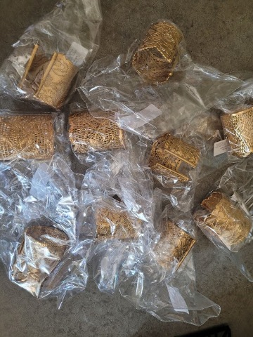LOT OF 10 - LEJU LONDON GOLD VARIOUS SHORT CUFF, BRACELETS FLORAL AND CROCHET DESIGN