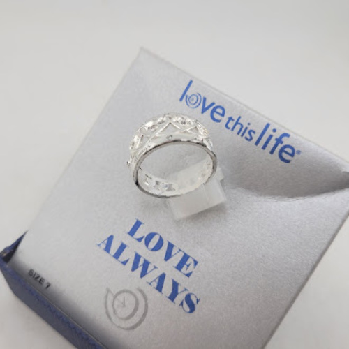 LOVE THIS LIFE RING LOVE ALWAYS FINE SILVER PLATED SIZE 7