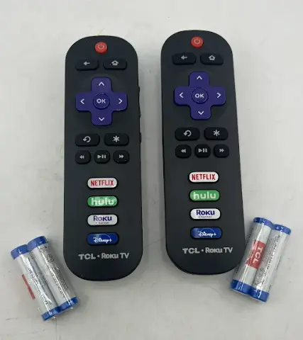 LOT OF 2 ROKU REMOTE TCL 06-IRPT20-URC280J NETFLIX/HULU/ROKU/DISNEY+ W/ BATTERY