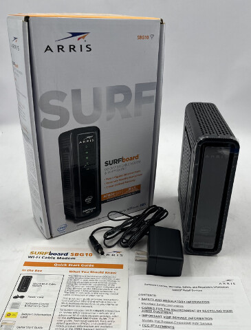 ARRIS SURFBOARD SBG10 1001362 DOCSIS 3.0 AC1600 WI-FI 5 MODEM/BLACK