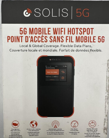SOLIS 5G MOBILE WI-FI HOTSPOT - LOCAL & GLOBAL COVERAGE ROUTER