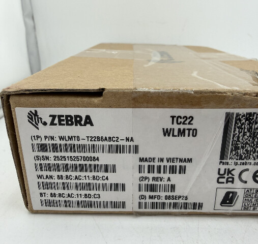 ZEBRA WLMT0 TC22 MOBILE BARCODE SCANNER TOUCH COMPUTER WITH BATTERY