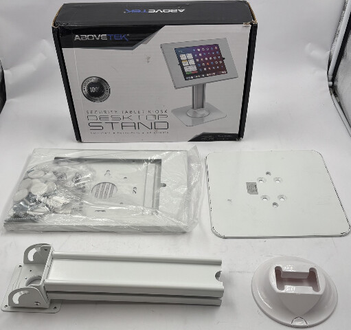 ABOVETEK TH-318W WHITE ANTI-THEFT HEAVY SECURITY TABLET KIOSK DESKTOP STAND
