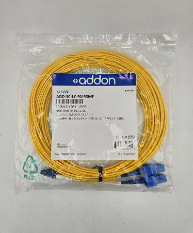 ADDON NETWORKS ADD-SC-LC-9M9SMF 9M FIBER LC/SC OPTIC OS2 9/125M DUPLEX CABLE