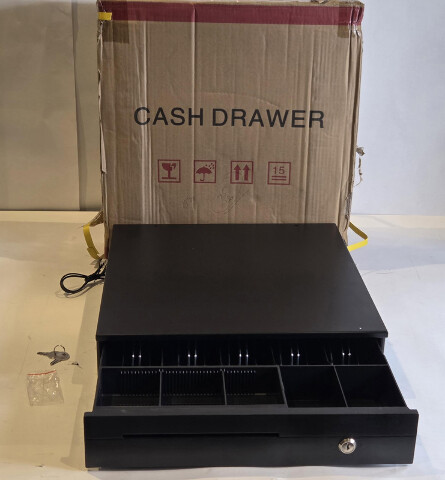 CASH DRAWER AQ405A BLACK POS 5 BILL 8 COIN 