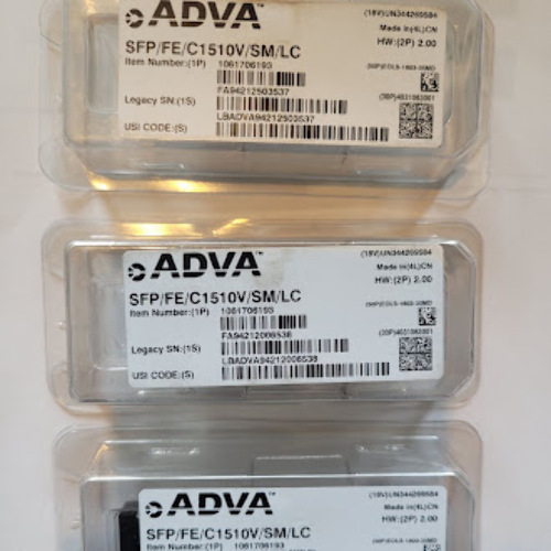 LOT OF 3 - ADVA 1061706193-2.00 SFP/FE/C1510V/SM/LC TRANSCEIVERS