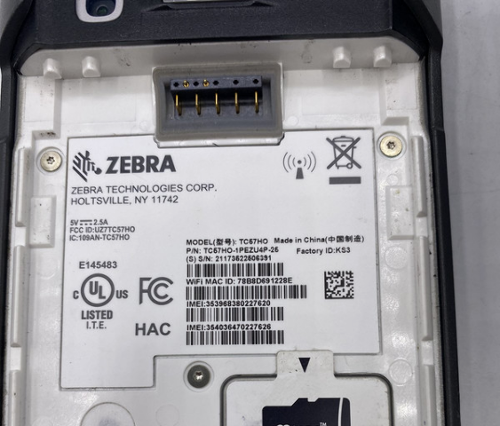 ZEBRA TC57HO TC57HO-1PEZU4P-25 HANDHELD COMPUTER BARCODE