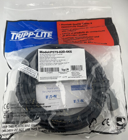 TRIPP-LITE P579-020-4K6 4K 60HZ DISPLAYPORT EXTENSION CABLE W/ ACTIVE REPEATERS 