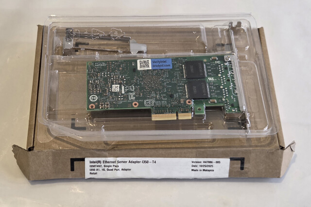 INTEL I350-T4 QUAD PORT GIGABIT RJ-45 PCI-E SERVER ETHERNET NETWORK ADAPTER CARD