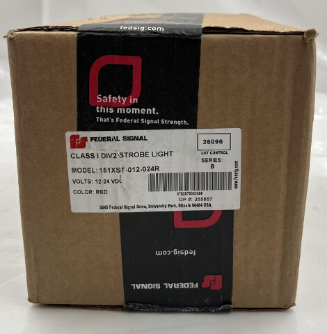 FEDERAL SIGNAL 151XST-012-024R RED 12-24VDC INDUSTRIAL STROBE LIGHT SERIES B