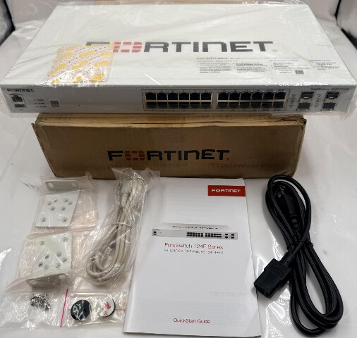 FORTINET FORTISWITCH FS-124E-FPOE P25482-03-01 24X1GB PORTS POE ETHERNET SWITCH