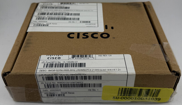 CISCO 15-105084-01 UCS-ML-X64G4RS-H 64GB DDR4-2666 LRDIMM PC4-21300 SERVER RAM