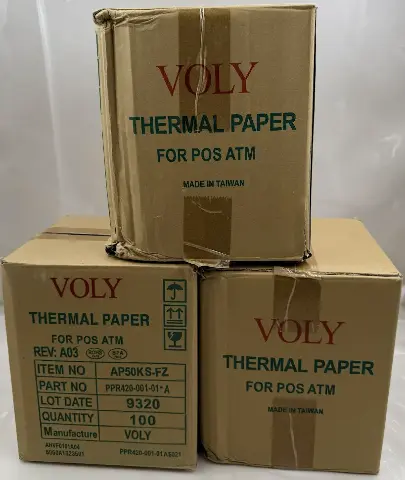 QTY 300 VOLY PPR420-001-01-A RECEIPT PRINTER PAPER ROLLS FOR VERIFONE V400C POS