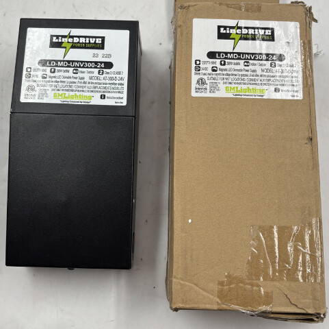 GM LIGHTING LD-MD-UNV300-24 AT-300-D-24V LINEDRIVE 24VDC OUTPUT POWER SUPPLY