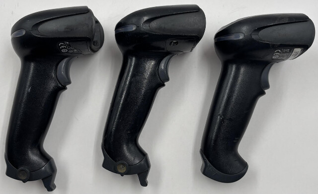 LOT OF 3 HONEYWELL 1900 1900GSR-2 XENON BLACK BARCODE SCANNERS