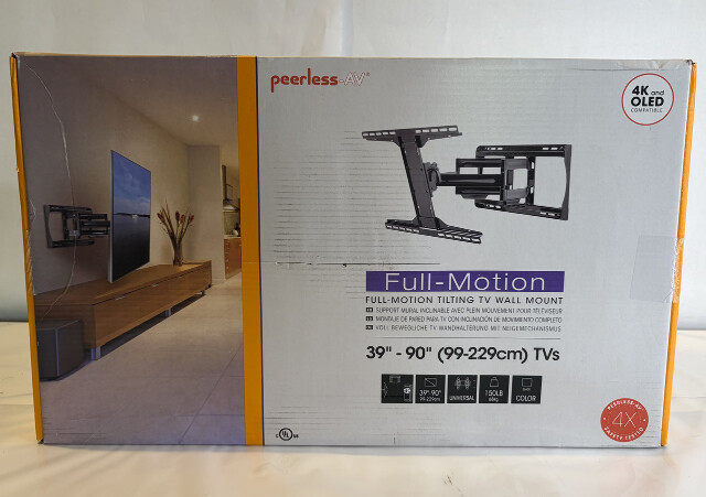 PEERLESS-AV PA752 FULL-MOTION TILTING TV WALL MOUNT SUPPORTING SCREENS 39"-90"