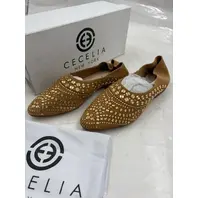 CECELIA NEW YORK WOMENS SAND MICRO STUD MOCCASIN MOJITO SZ 6.5