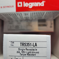 BOX OF 10 - PASS & SEYMOUR LEGRAND SINGLE RECEPTACLES TR5351-LA  20A 125V
