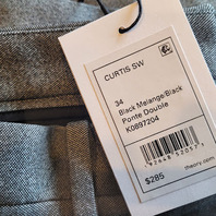 THEORY CURTIS SW BLACK PONTE DOUBLE/ BLACK MELANGE SUIT PANTS MENS 34 K0897204