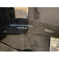 BANANA REPUBLIC SLIM FIT TRAVELER MENS 33X32 BLACK MID RISE JEANS