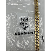 ADAMANS 18K GOLD PLATED 10MM CUBAN CHAIN 316L STAINLESS STEEL 20" CLASP