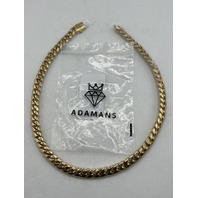 ADAMANS 18K GOLD PLATED 10MM CUBAN CHAIN 316L STAINLESS STEEL 20" CLASP