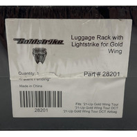 GOLDSTRIKE LIGHTSTRIKE CHROME LIGHTNING LED LUGGAGE RACK GOLD WING TOUR  28201