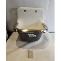 KOHLER 6714-0 BANNON 22-1/4" CAST IRON WALL-MOUNT SERVICE SINK WHITE