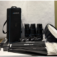 WESTCOTT INTERIOR LIGHTING KIT 2*FJ-X3S UMBRELLAS BEAUTY DISHES FLASH SYSTEMS +