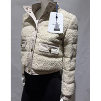 MONCLER WOMEN'S BLANDY GIUBBOTTO CROPPED BOUCLE DOWN JACKET SIZE 2 M MEDIUM