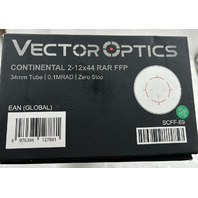 VECTOR OPTICS CONTINENTAL 2-12X44 FFP RIFLE SCOPE SCFF-69 34MM RAR RETICLE