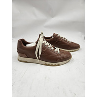 HERM&Egrave;S H191395ZH20440 TRAIL CALF SKIN SNEAKERS GOLD / BROWN US 11 EU 44