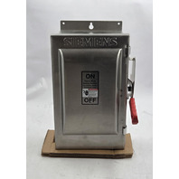 SIEMENS HNF362S NON FUSIBLE HEAVY DUTY SAFETY SWITCH 3P 60A 600V NEMA 4/4X