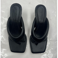 SANDRO LIULA TOE-POST MULES BLACK KITTEN HEELS H23LIULA SFACH01048 SIZE 5 EU 35