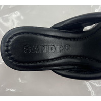 SANDRO LIULA TOE-POST MULES BLACK KITTEN HEELS H23LIULA SFACH01048 SIZE 5 EU 35