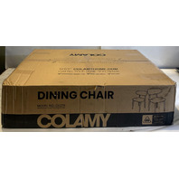 COLAMY D6270 SET OF 2 UPHOLSTERED DINING CHAIRS MID CENTURY MODERN BLACK BEIGE