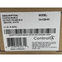 CONTROL 4 SMART HOME CONFIGURABLE KEYPAD RS-485 CONTROL4 C4-KCB-WH