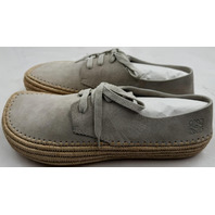 LOEWE RIO LACE-UP M526284X01 MENS 12 EU 45 LIGHT GREY SUEDE AND RAFFIA SHOES