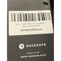 RACESAFE MOTION3 BLACK MEDIUM SHORT YOUNG RIDER BODY PROTECTIVE VEST