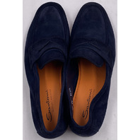 SANTONI CARLOS-P-EAAU60 BLUE MENS US10.5 UK9.5 SUEDE LOAFERS MCNC18837SA4SEAAU60