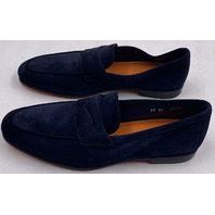 SANTONI CARLOS-P-EAAU60 BLUE MENS US10.5 UK9.5 SUEDE LOAFERS MCNC18837SA4SEAAU60